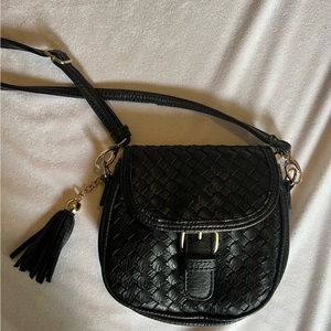 Genuine Woven Leather Purse/ Crossbody Bag